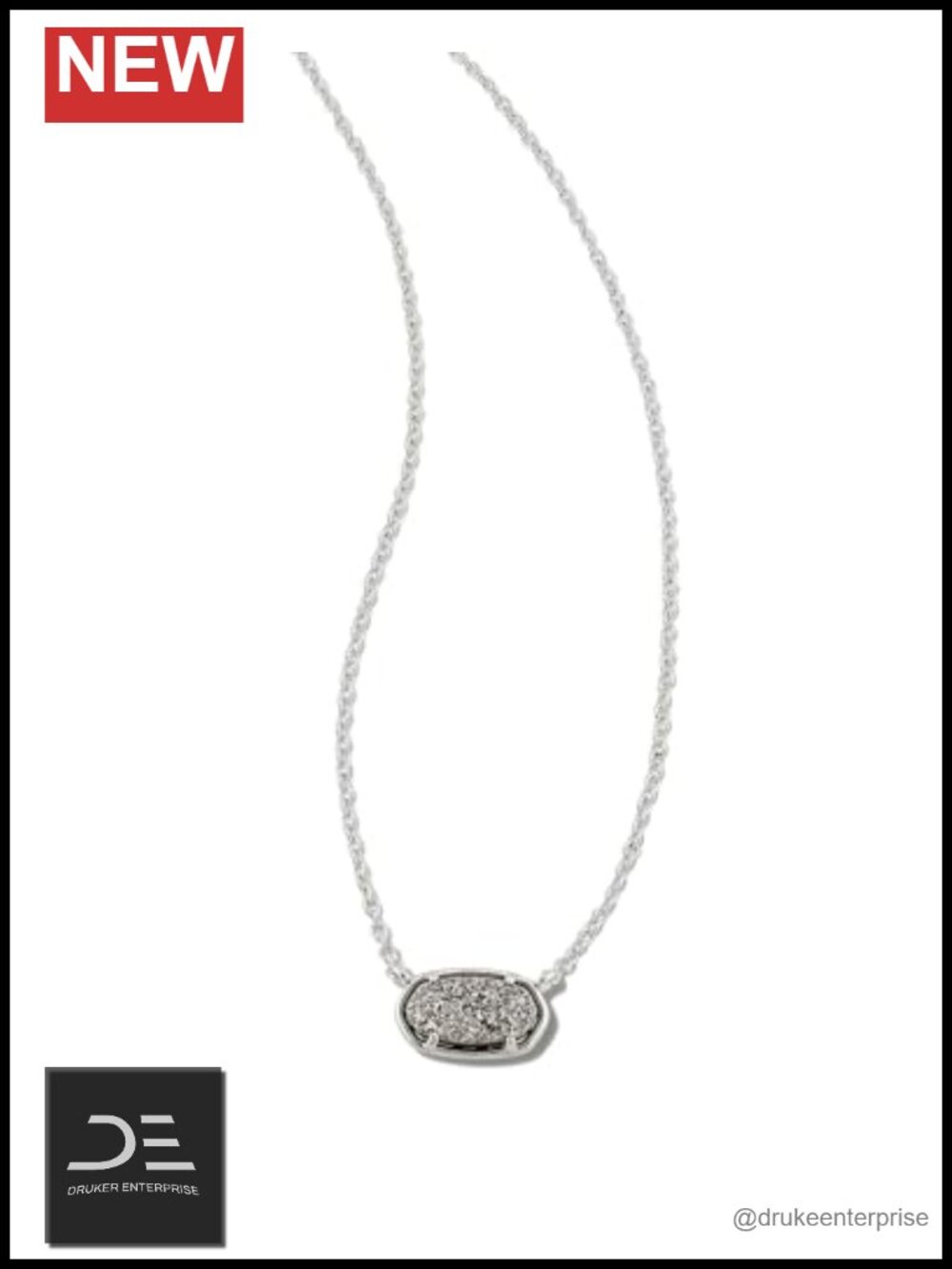Grayson Stone Pendant Necklace Rhodium-Plated Brass Fashion Jewelry